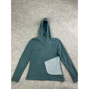 Indyeva Polartec Hoodie Women's Small Green Fleece Pullover Pockets Activewear